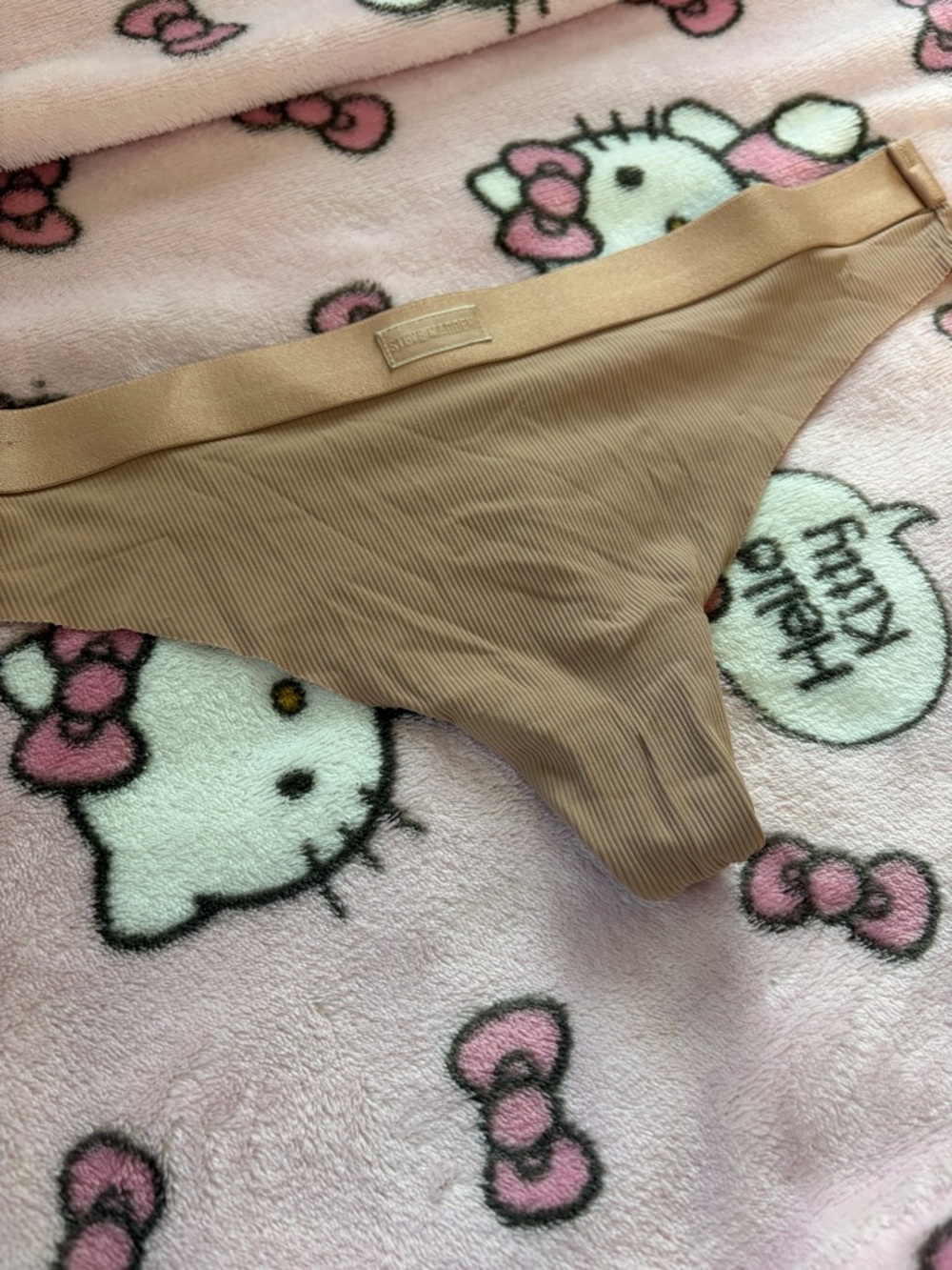 Ribbed Nude Thong Panty